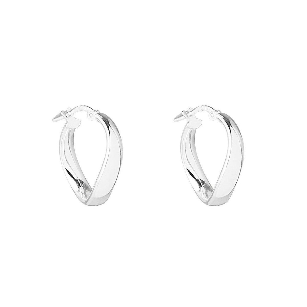 NAJO Silver Wavy Hoop Earrings - Diamonds on Seddon Store