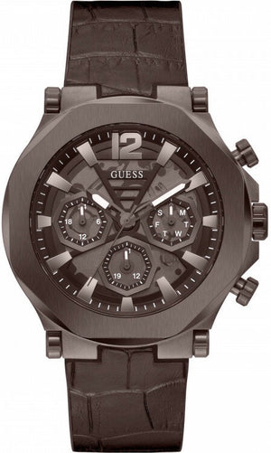 Guess Men's Watch Brown Leather