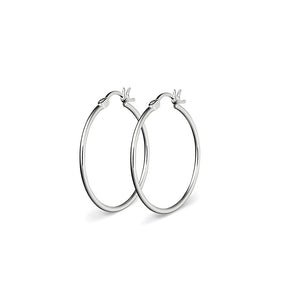 Sterling Silver Tube Hoop Earrings 25mm