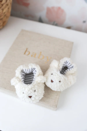 Sherpa Bear Booties Ivory 0-6Mths