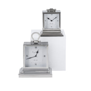 
            
                Load image into Gallery viewer, Stepped Mantle Clock Nickel Small
            
        