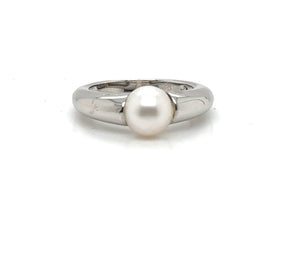 White Fresh Water Pearl Sterling Silver Ring