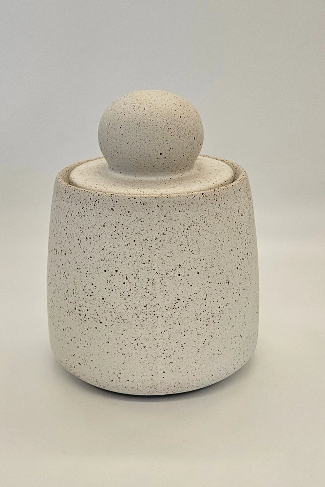 16x19 cm Ball Canister Sandy white