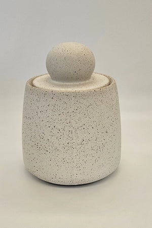 16x19 cm Ball Canister Sandy white