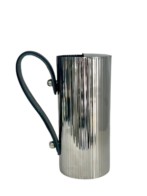 Small Ridged Jug Black Leather Handle
