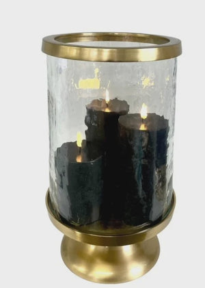 Mottled Glass Hurricane Large