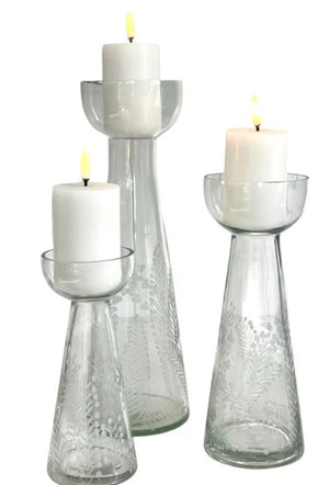 Small 18cm Etched Candle Holder (417)