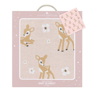 100% Cotton Whimsical Blush Fawn Baby Blanket