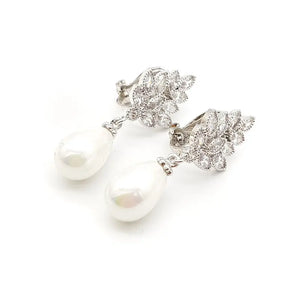 CZ Pearl Drop Earrings