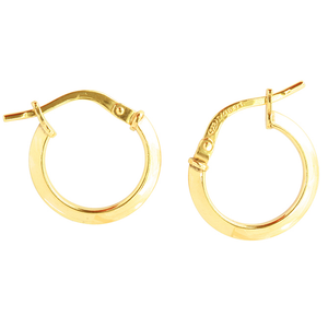 9ct Yellow Gold Silver Filled Hoop Earrings