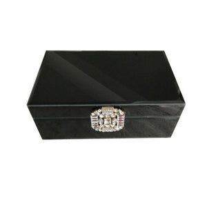 Beveled Edge Black Glass Box (97N)