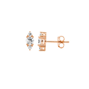 Ellani CZ Rose Gold Plated Stud  E614R