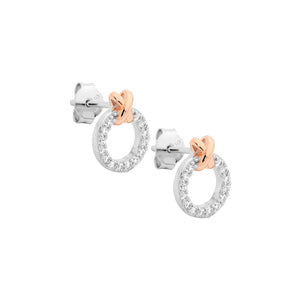 Ellani Silver Circle Cross Earrings E627R