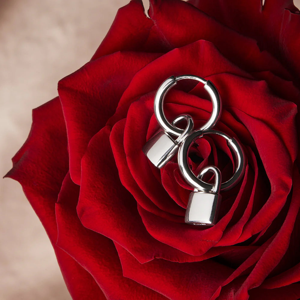 NAJO Love Lock Huggie Earrings