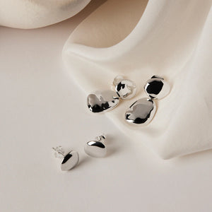 NAJO Double Pebblet Stud Earrings