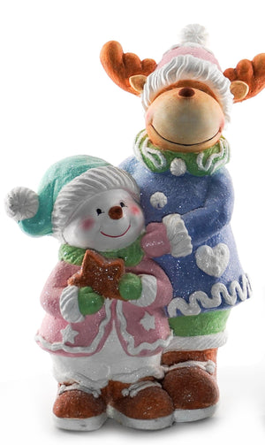 Pastel Reindeer & Snowman XL 420mm (BOX) GB201
