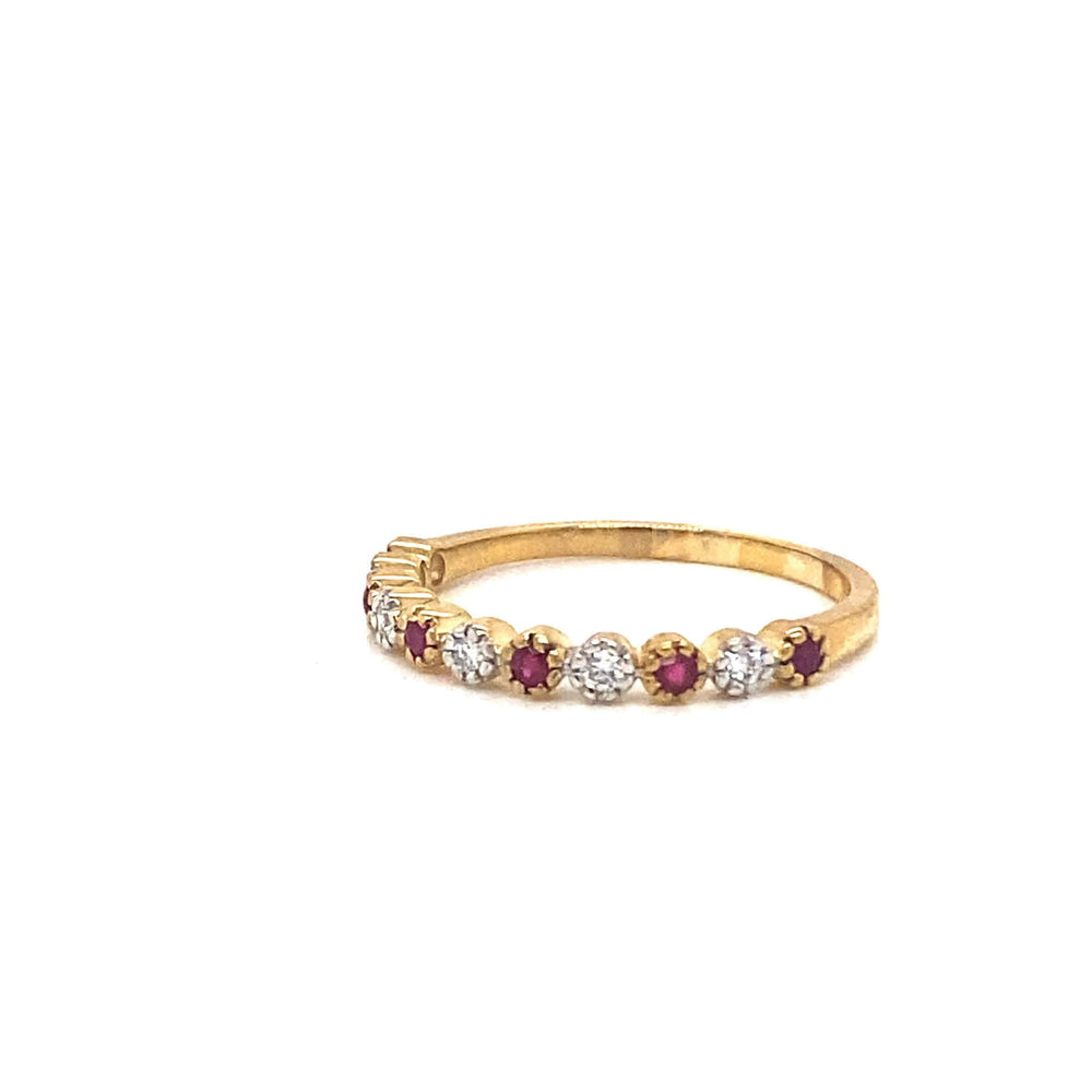 9ct Yellow Gold Ruby & Diamond Ring