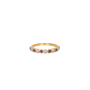 9ct Yellow Gold Ruby & Diamond Ring
