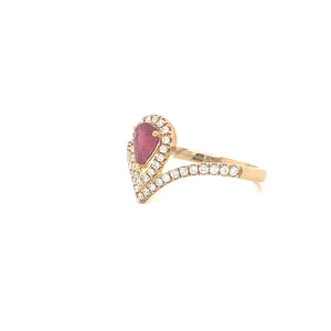 9CT Ruby and Diamond Dress Ring 0.27ct TDW