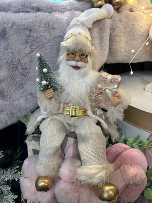 40cm Sitting Santa cream white (EA1543)