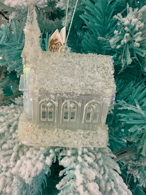 White Pearl Chapel Tree Ornament x374825