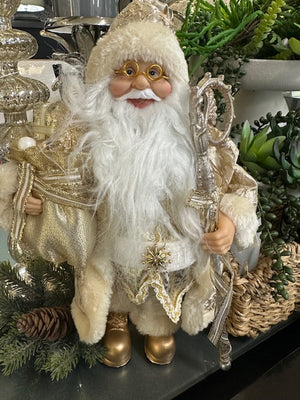 30cm  Champagne Standing Santa EA9623