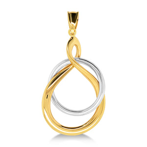 9ct Yellow & White Gold & Silver Bonded Interlocked Circles Pendant