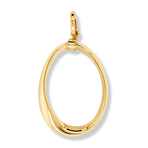 9ct Yellow Gold & Silver Bonded Oval Pendant