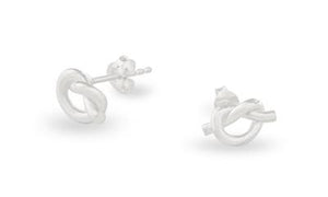 Sterling Silver  8x13mm Tie a Knot Shaped Studs