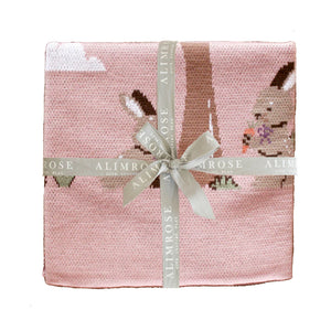Bunnys Day Out Baby Blanket Petal