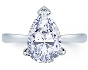 18K WG 1.00ct F VS2 Pear Lab Grown Diamond Ring