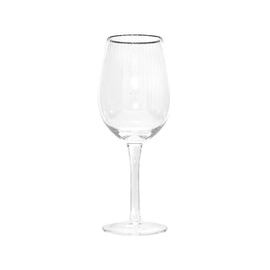 Turner Silver Rim Ribbed Wine Glass