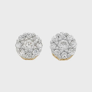 9ct Yellow Gold 0.10ct Diamond Studs (M1327)