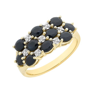 
            
                Load image into Gallery viewer, 9ct Gold Natural Sapphire and Diamond Ring
            
        