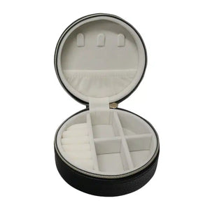Jewellery Box Round Black PU MXD973-BLK