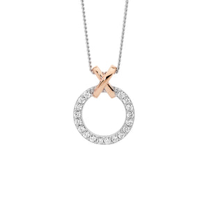 Ellani CZ Circle X Pendant  P896R