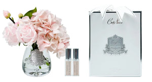 Cote Noire Hydrangeas & Roses Tea Rose Bouquet - Clear