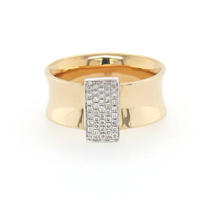 9CT Yellow Gold Diamond Concave Dress Ring 0.25TDW