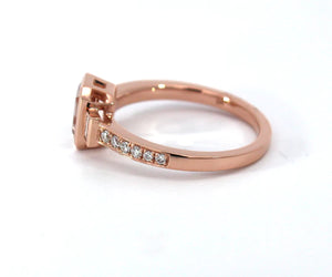 9 k Rose Gold  Morganite & Diamond Ring .25 TDW