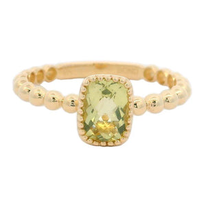 9CTYG Cushion Cut Lemon Quartz Ring