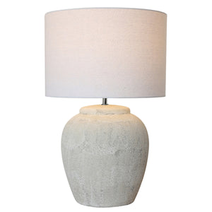Beige Ceramic Lamp Natural Linen Shade