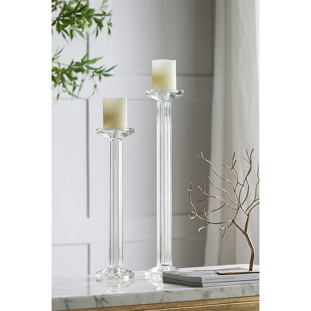 Crystal Pillar Candle Holder Large