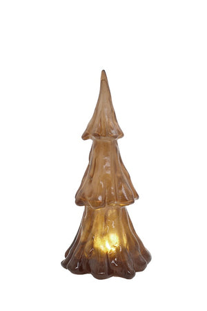 Translucent Resin Light-Up Tree Dark-Amber Small
