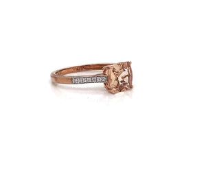 9CT Rose Gold Diamond & Morganite Ring 0.08ct