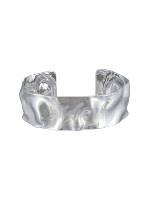 Tiger Tree Silver Plated Crinkled Cuff BKJ2668S