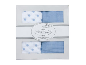 
            
                Load image into Gallery viewer, Bamboo/Cotton 2 Pack Wraps Blue Spot
            
        
