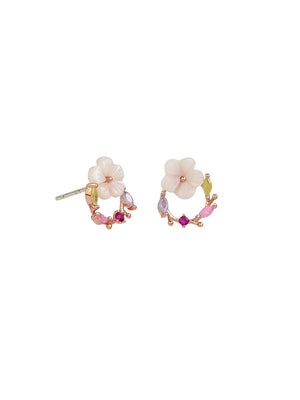 Rose Gold Flower Garden Earrings