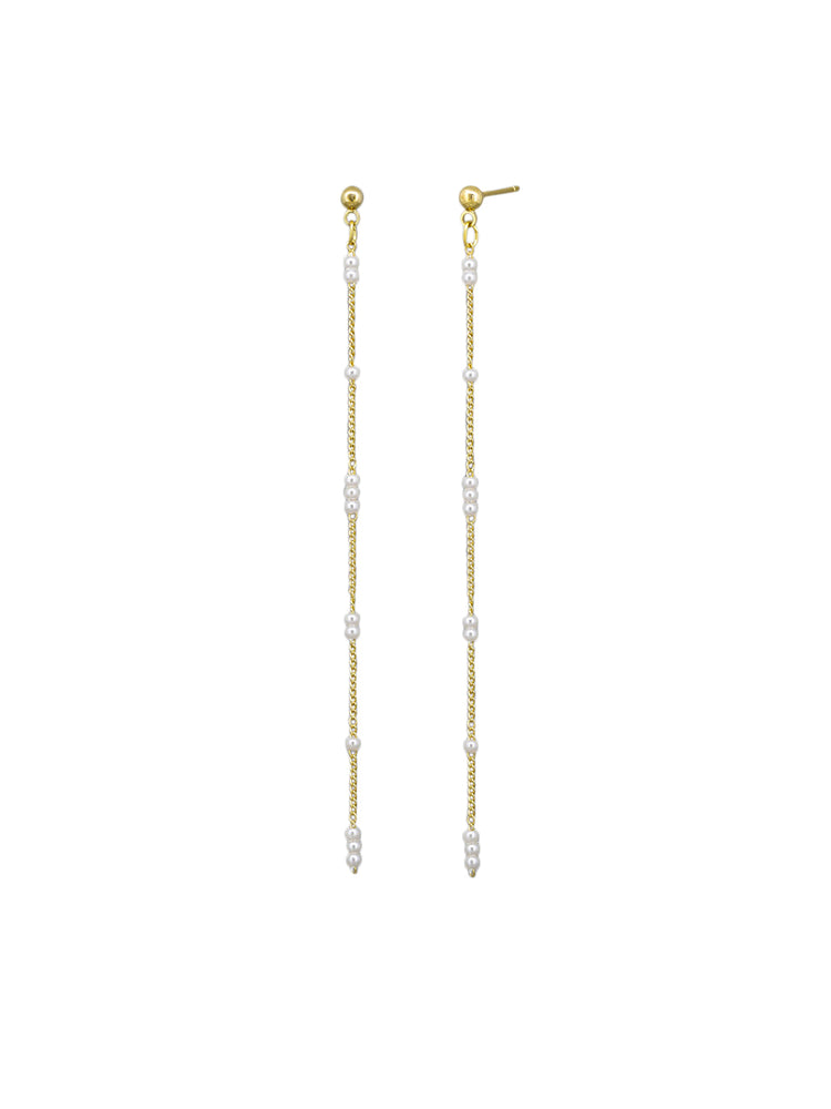 Tiger Tree Gold Plated Dainty Chain Earrings  EKJ6983