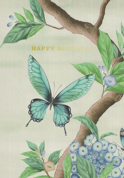 Foil Birthday Card Butterfly Blue DIH9905