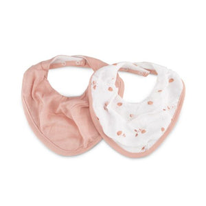 Muslin Bib 2pk Dusty Rose